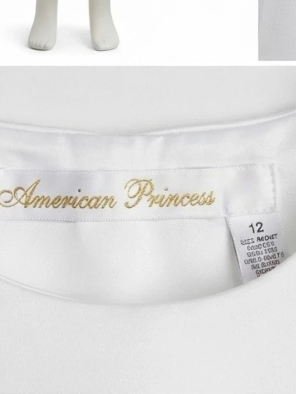American Princess White Flower Girl Dress with Beaded Waist